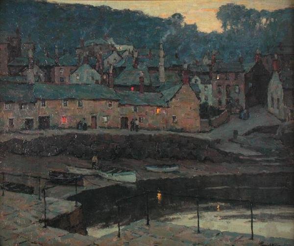 Boa noite, Mousehole, Cornwall (óleo sobre tela) de Terrick Williams