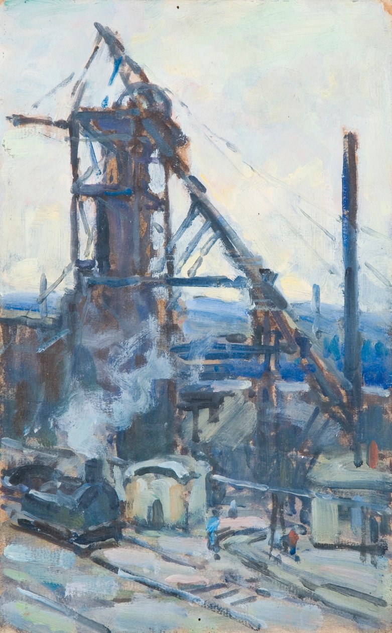 Exploração mineira (óleo sobre cartão de moinho) de Terrick Williams