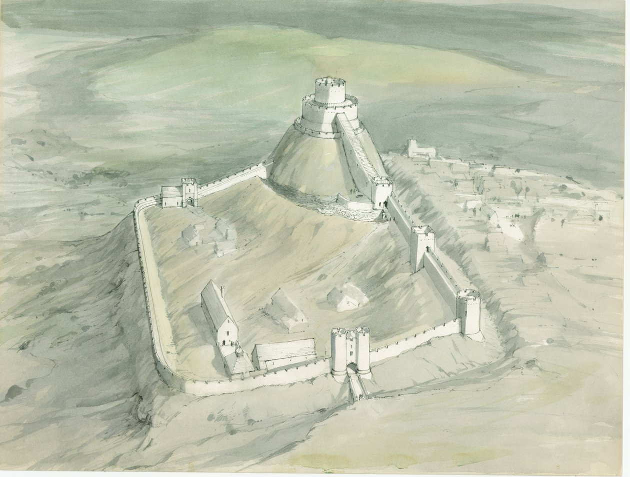 Castelo de Launceston, Weston Road, Launceston, Cornualha, 1980-1989. de Terry Ball