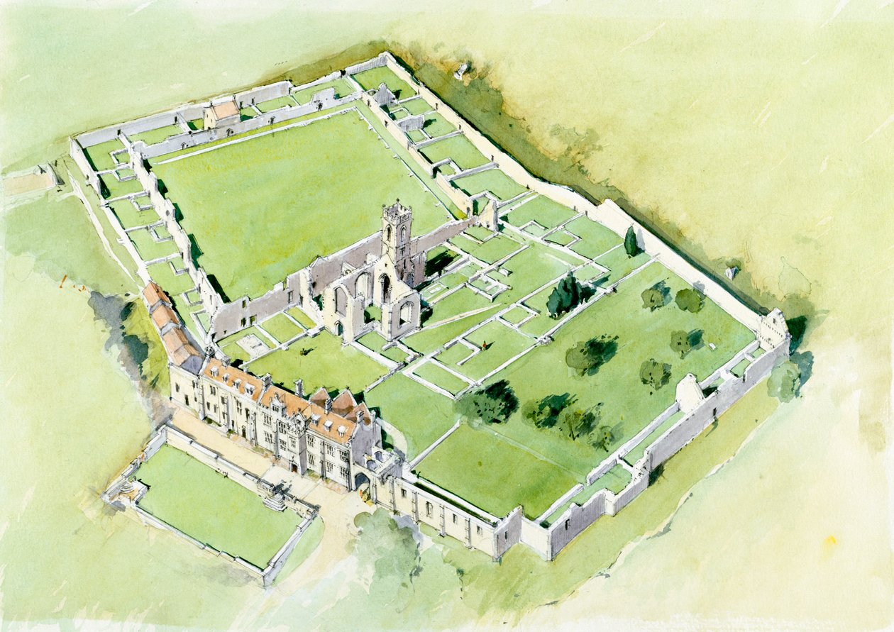 Monte Grace Priory, século 15, c1990-2010 de Terry Ball