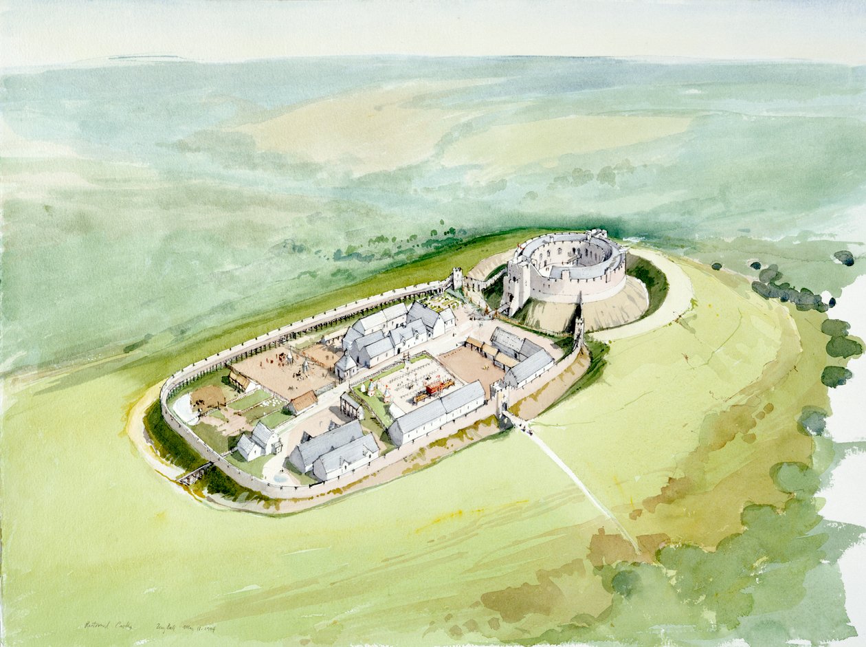 Castelo Restormel, século XIV, c1990-2010 de Terry Ball