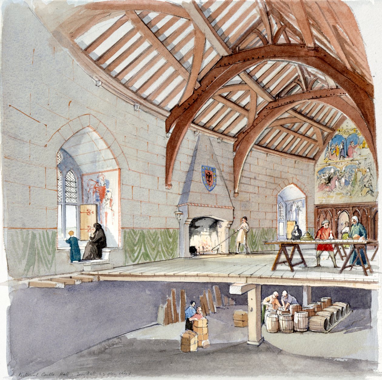 Castelo Restormel, século XIV, c1990-2010 de Terry Ball