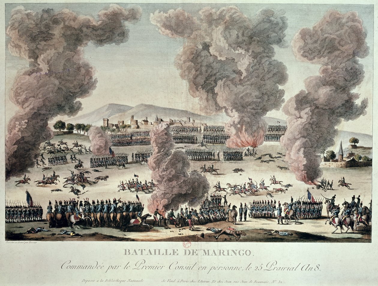 A Batalha de Marengo, 25 Priarial An VIII (14 de junho de 1800) depois de 1800 de Tessier