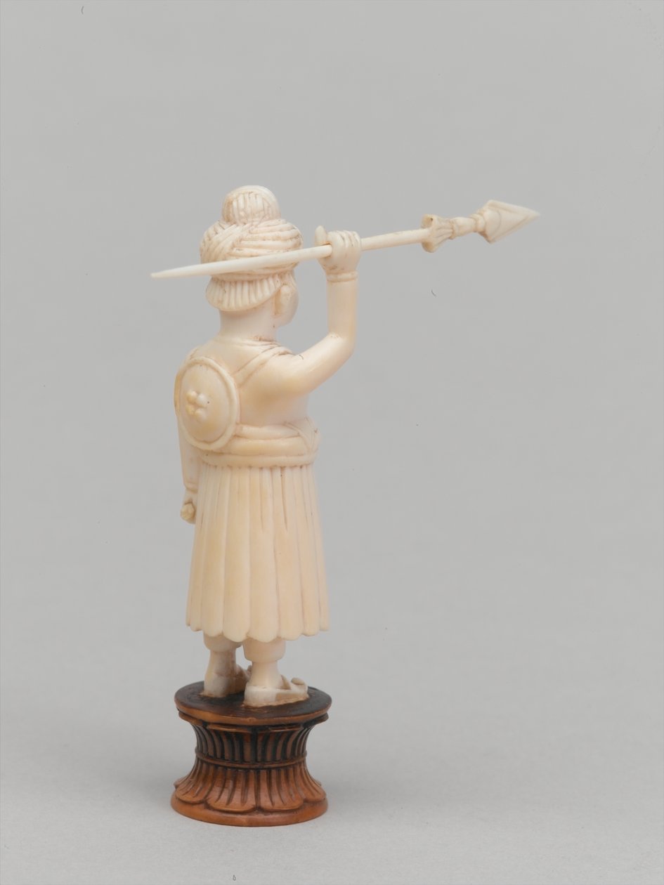Peão preto, peça de xadrez, Índia, 1820 cerca de Tessier