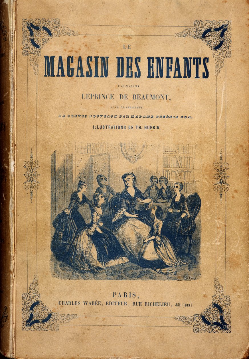 Empregada rodeada de meninas - em "A loja das crianças" de Mme. Leprince de Beaumont, doente. Guerin, Waree de Th. (after) Guerin