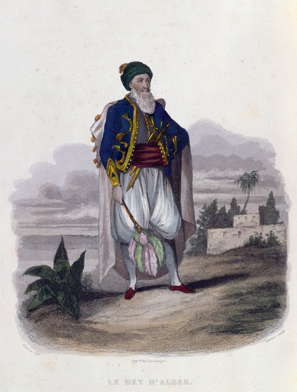 Hussein Pacha (1765-1838), o último Dey de Argel (1818-30), 1846 de Th. Guerin