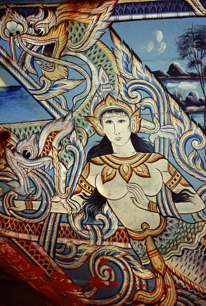 Um barco decorado no sul da Tailândia (madeira pintada) de Thai School