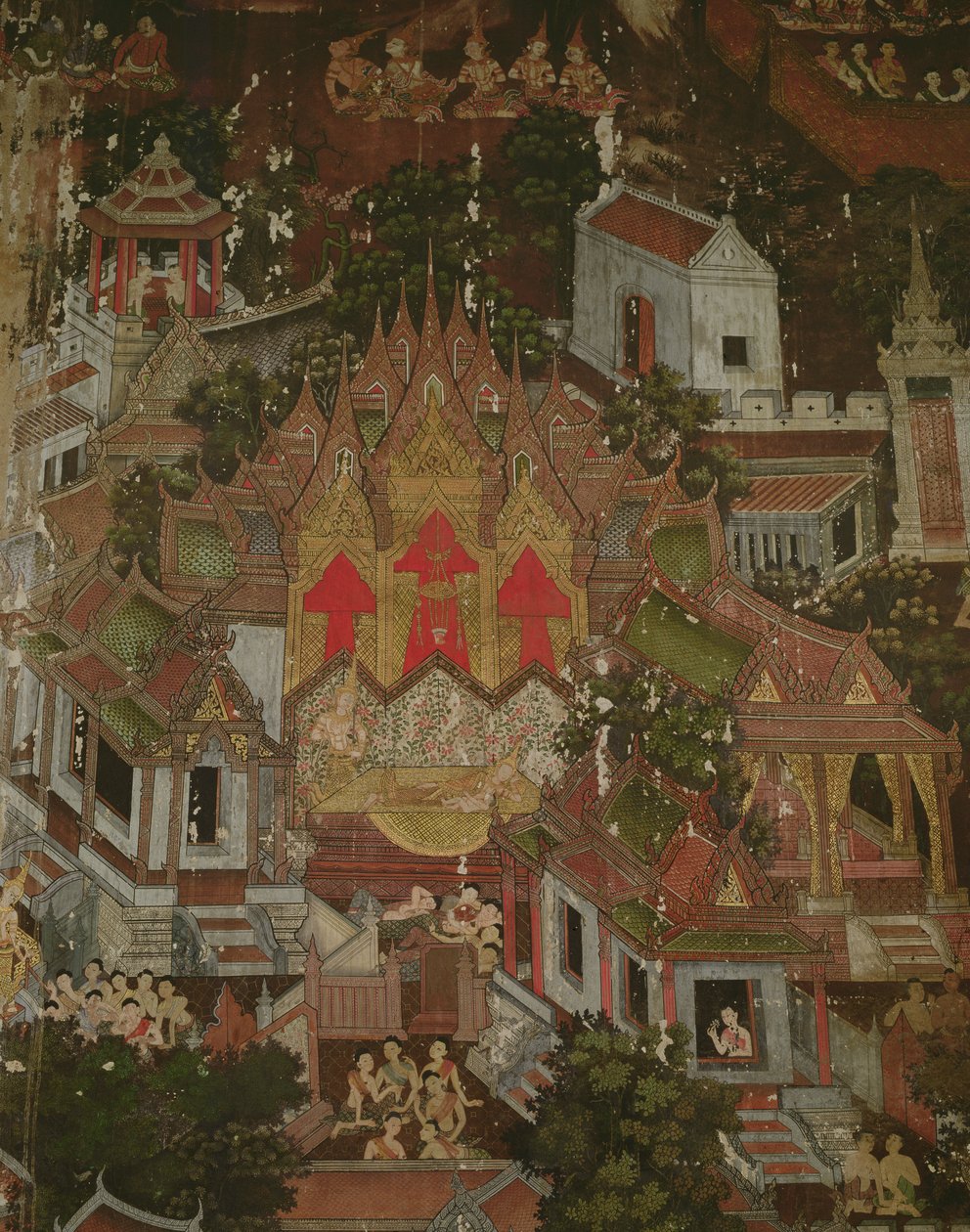 Nascimento de um príncipe, Wat Suthat, Bangkok de Thai School