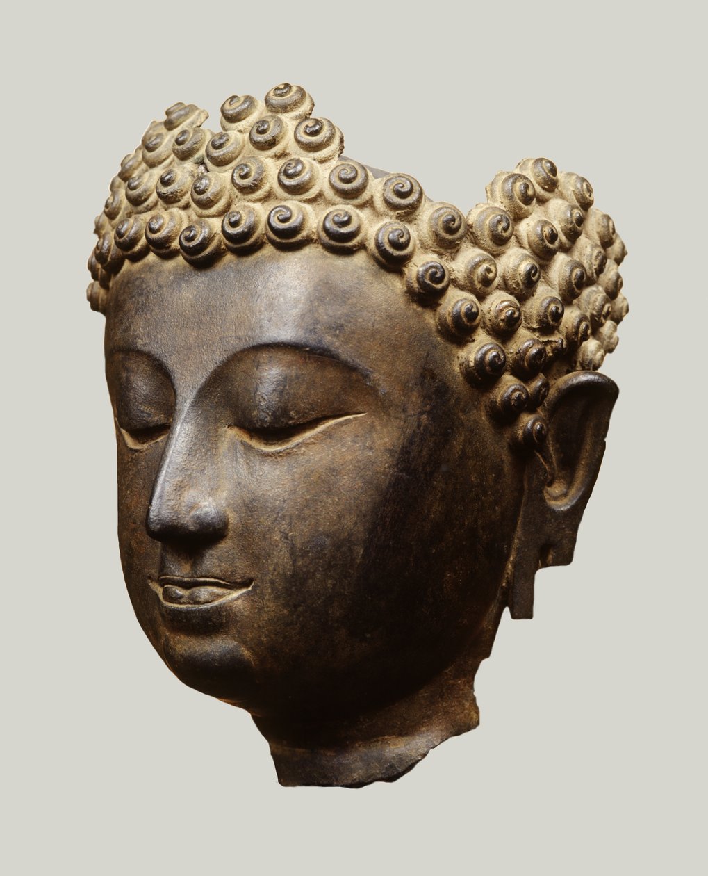 Cabeça de Buda, estilo Lanna (bronze) de Thai School