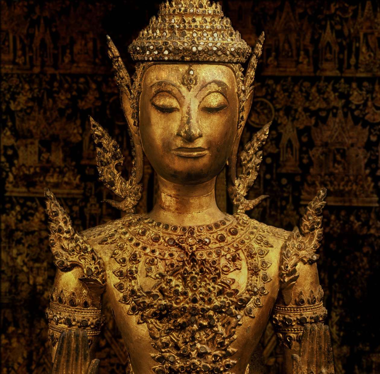 Buda de pé em Abhaya mudra, estilo Rattanakosin, meados do século XIX (bronze) de Thai School
