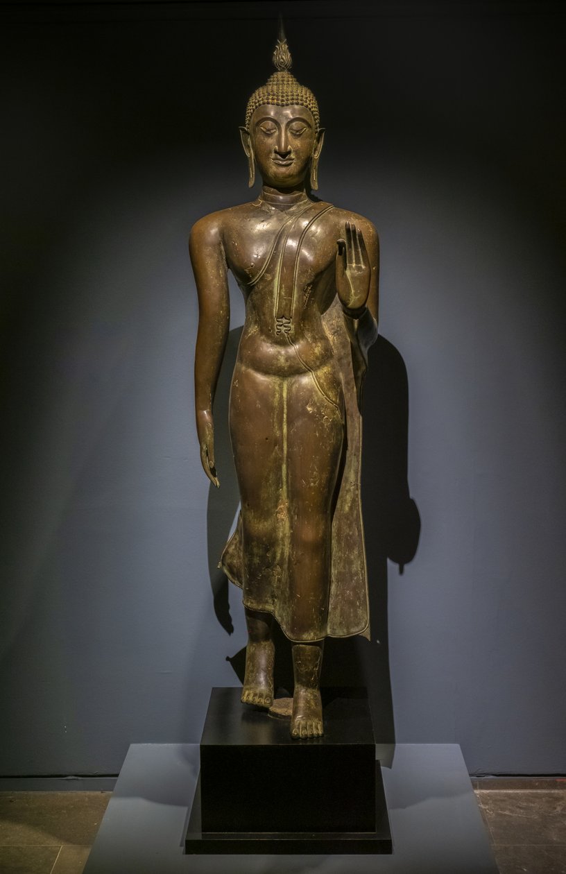 Buda caminhando. Tailândia. Arte tailandesa de Sukhothai, séculos 15 a 16 de Thai School