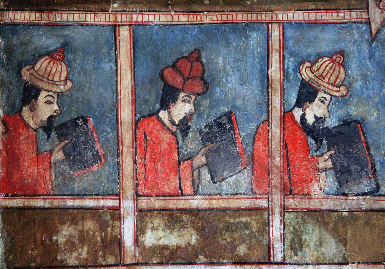 Detalhe de comerciantes chineses (mural) de Thai School