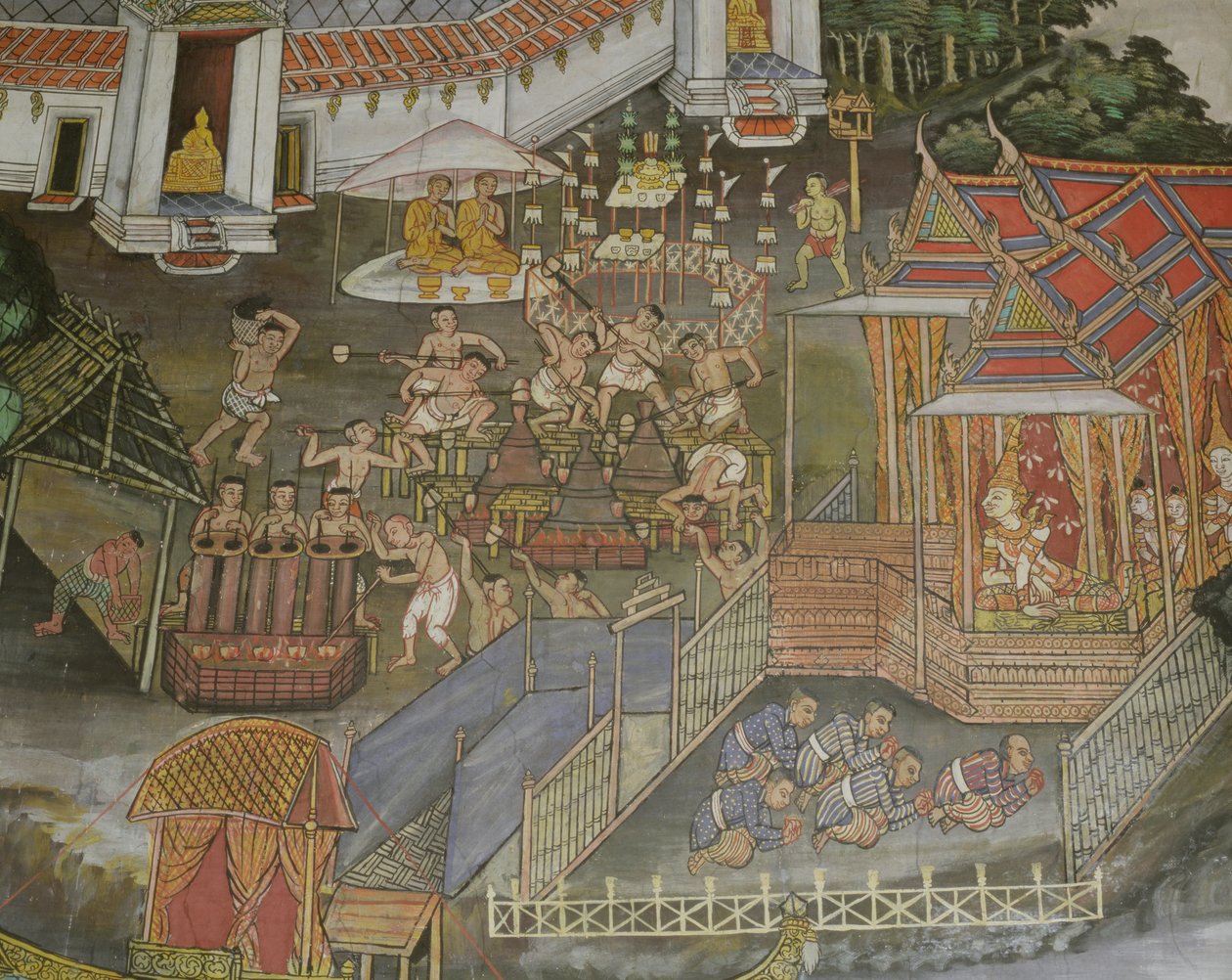 Detalhe da cidade de Phitsanulok, Wat Bowonniwet Vihara, Banguecoque de Thai School
