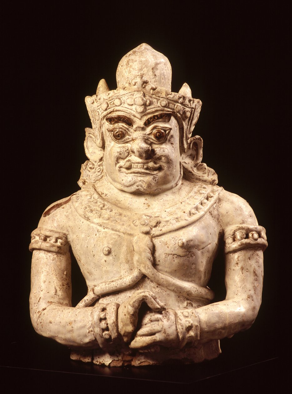 Figura de um Yak, ou gigante, período Sukhothai, do século 14 ao 15 (grés vidrado) de Thai School