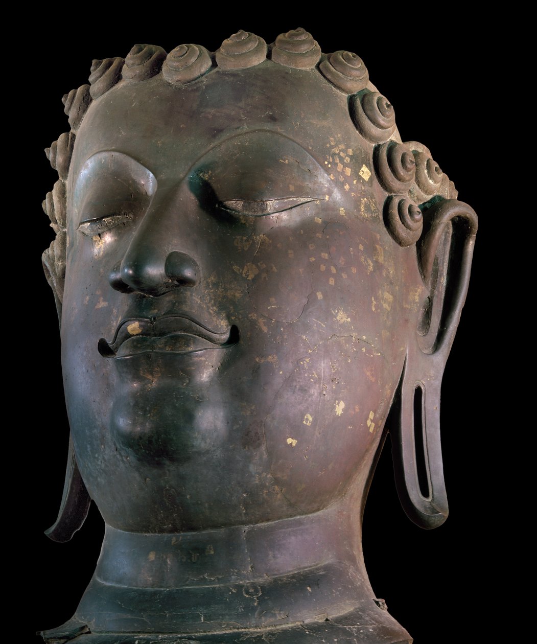 Cabeça de Buda gigante, estilo Lanna (bronze) de Thai School