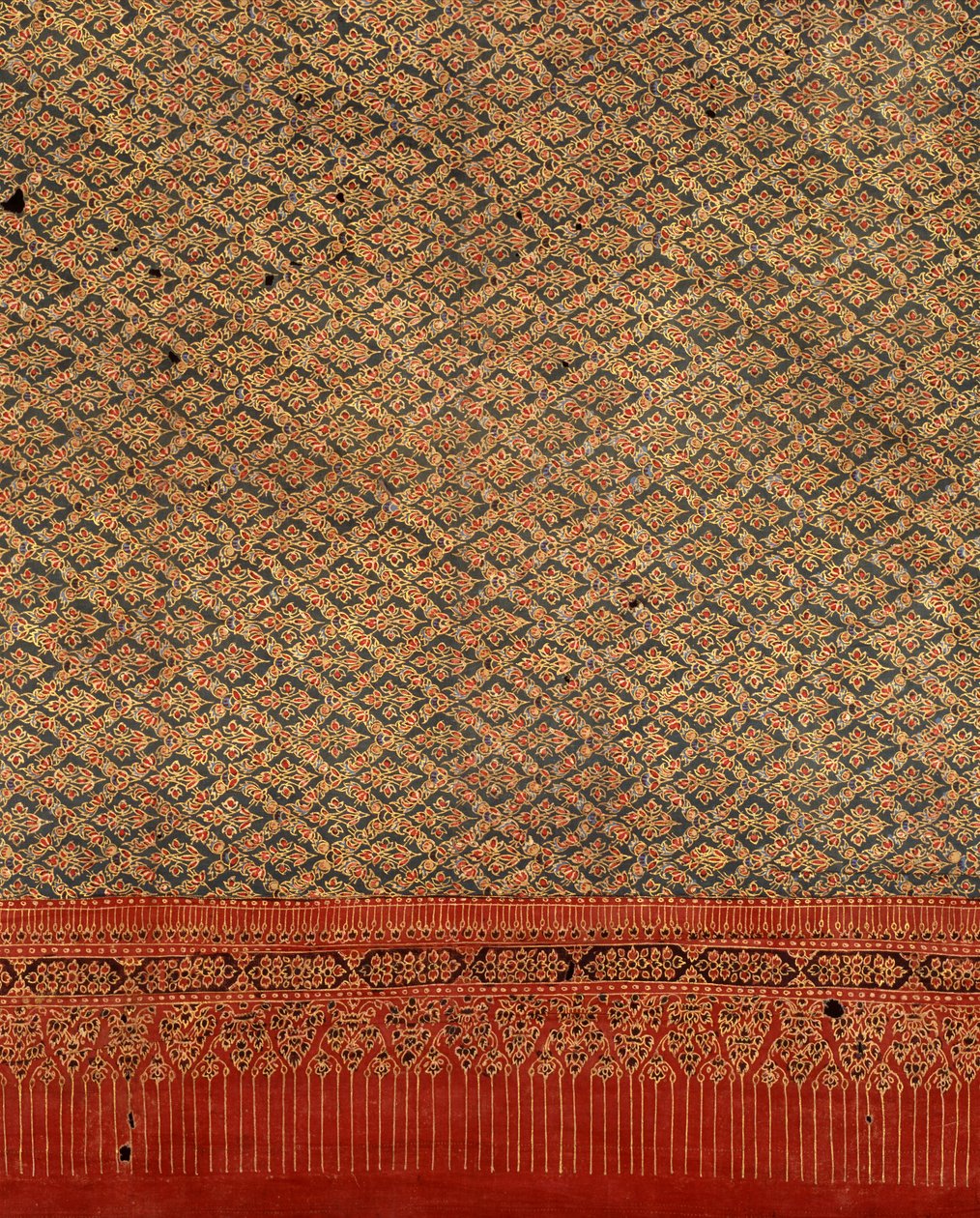 Tecido pintado a ouro para realeza (têxtil) de Thai School