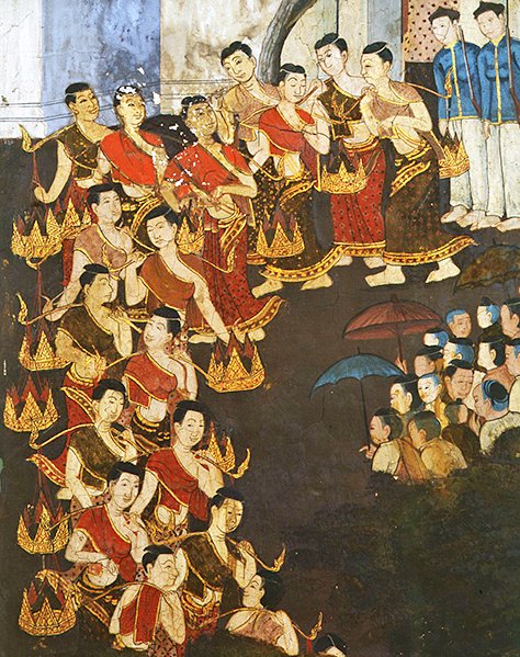 Grupo de jovens raparigas de Thai School