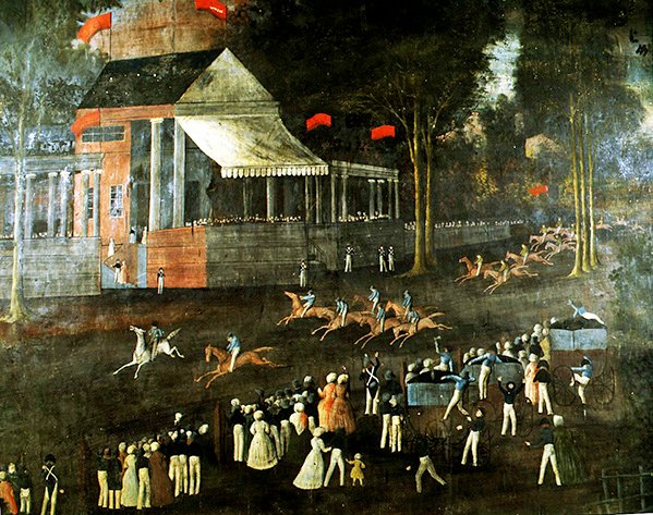 Corrida de cavalos (fresca) de Thai School