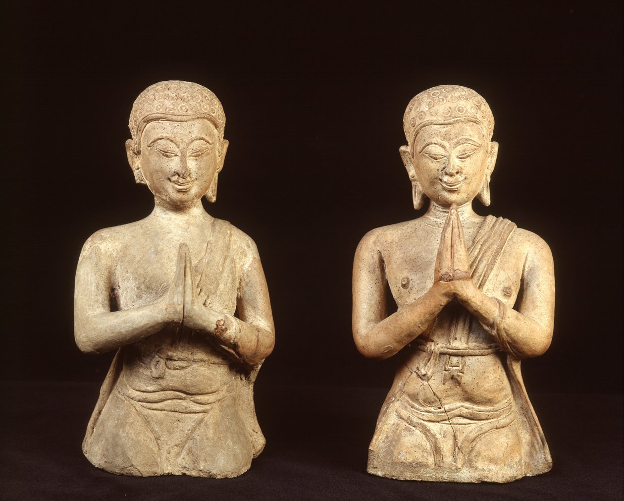 Figuras de terracota orando, período de Sukhothai de Thai School