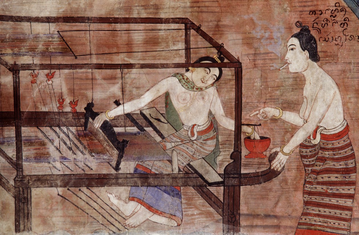 Mulheres tecendo (mural) de Thai School