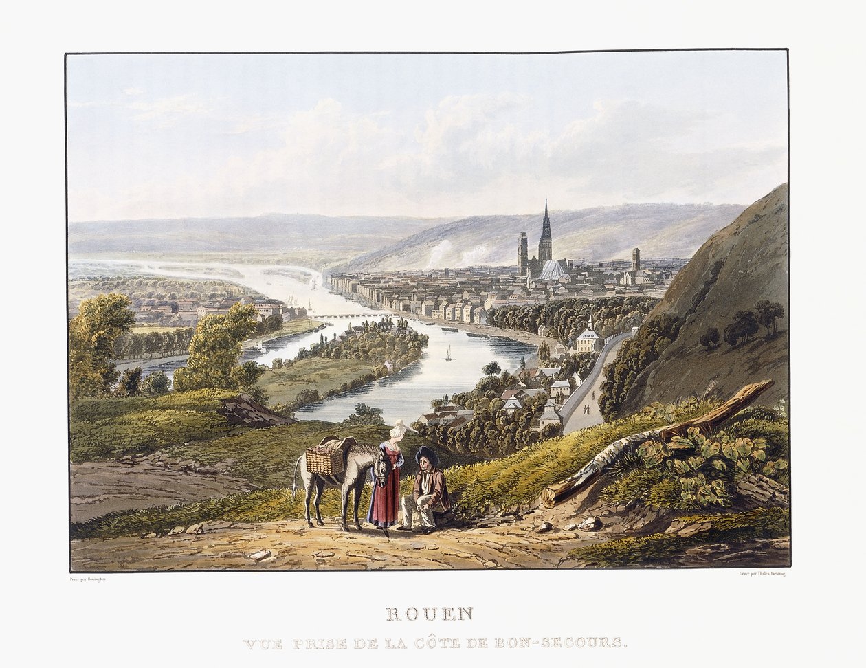 Rouen, vista de Bon-Secours, 1823-1826 de Thales Fielding