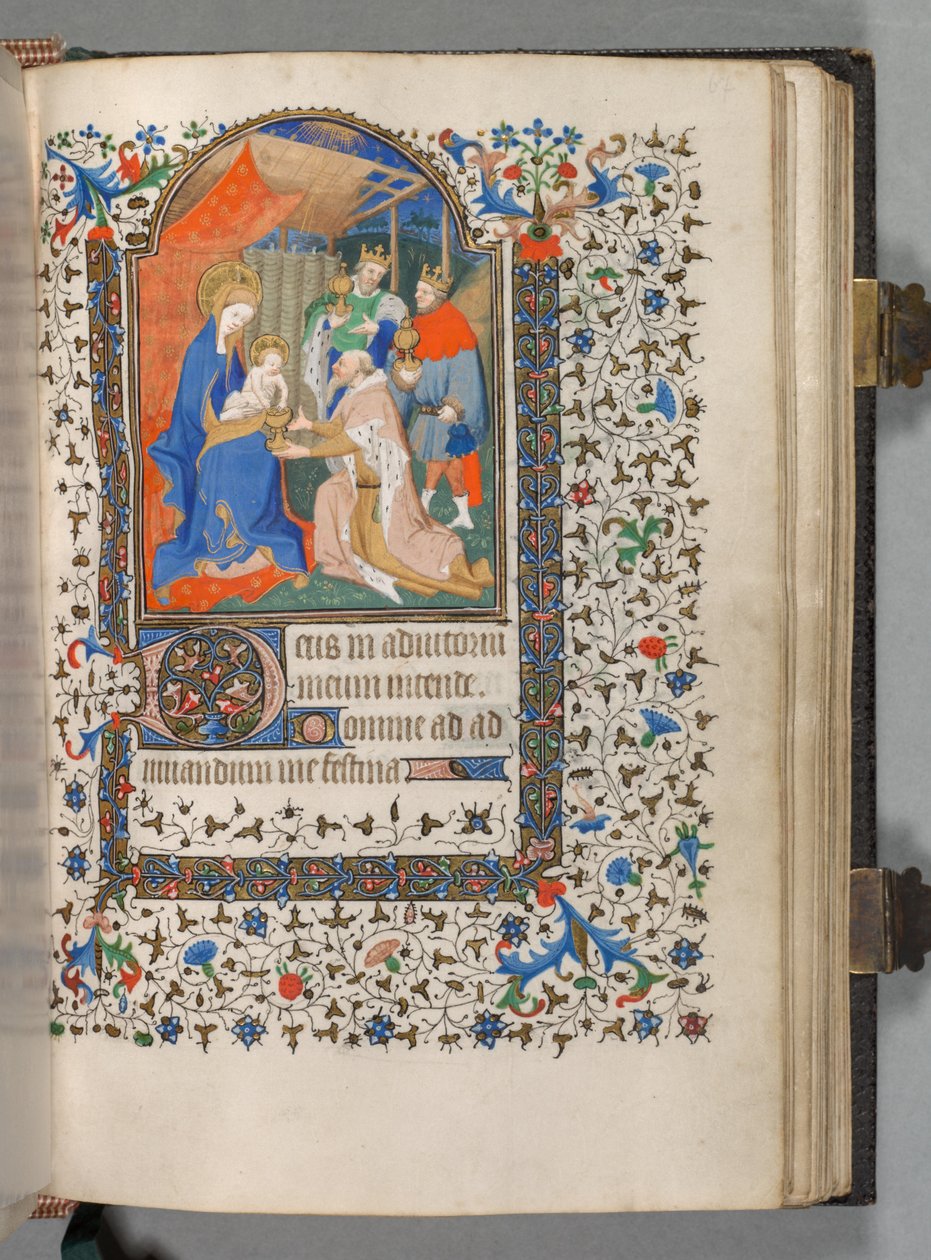 Livro de Horas (Uso de Paris): Fol. 67r, Adoração dos Magos de The Bedford Master