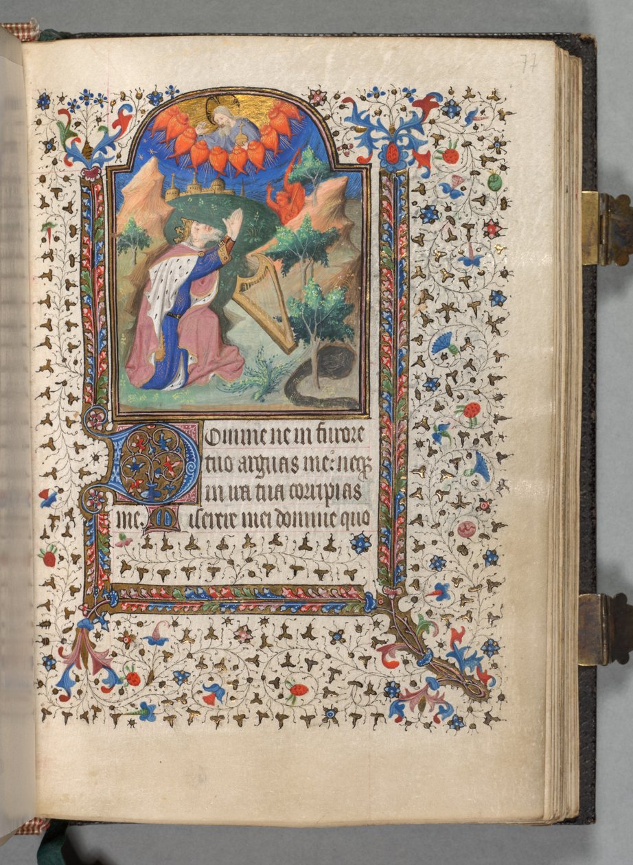 Livro de Horas de Uso de Paris: Fol. 77r, Davi, c. 1420. de The Bedford Master