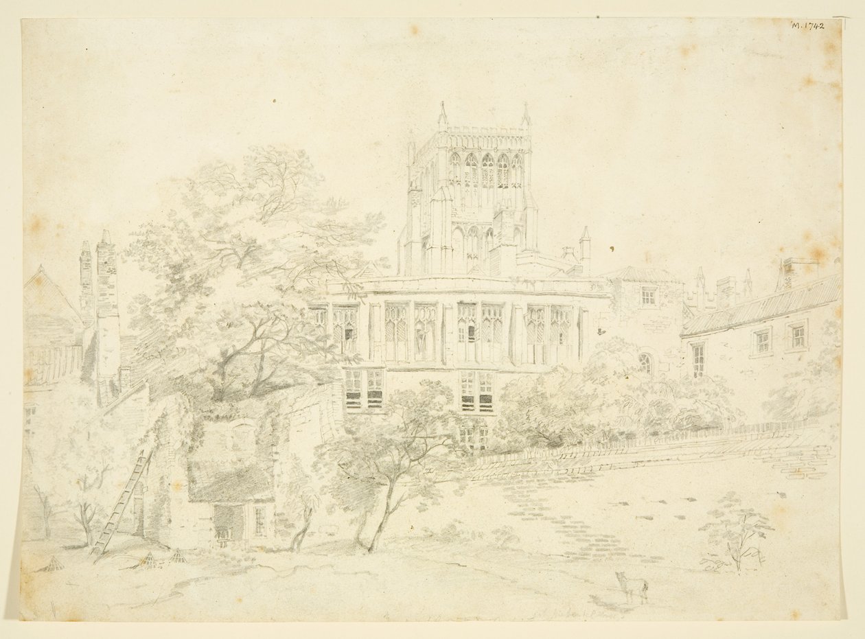 Frente de Jardim de uma das Casas Prebendal (lápis e aguarela sobre papel) de The Rev. John Eagles
