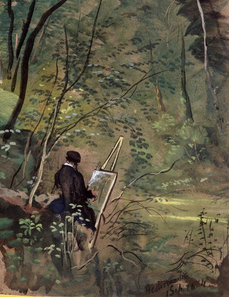 Hestercombe Woods, Somerset 1834 (aguarela e guache) de The Rev. John Eagles