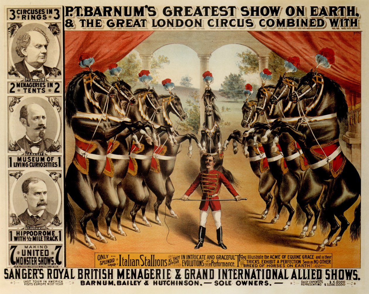 O Maior Show de Barnum na Terra, 1882 de The Strobridge Lithographing Company