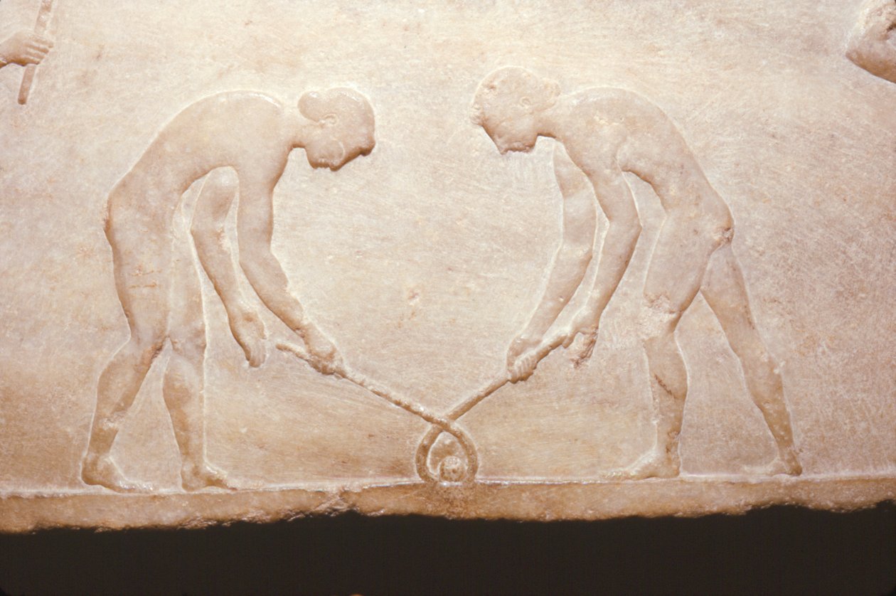 Jogos gregos de uma relíquia de mármore, c490 aC de Themistocles