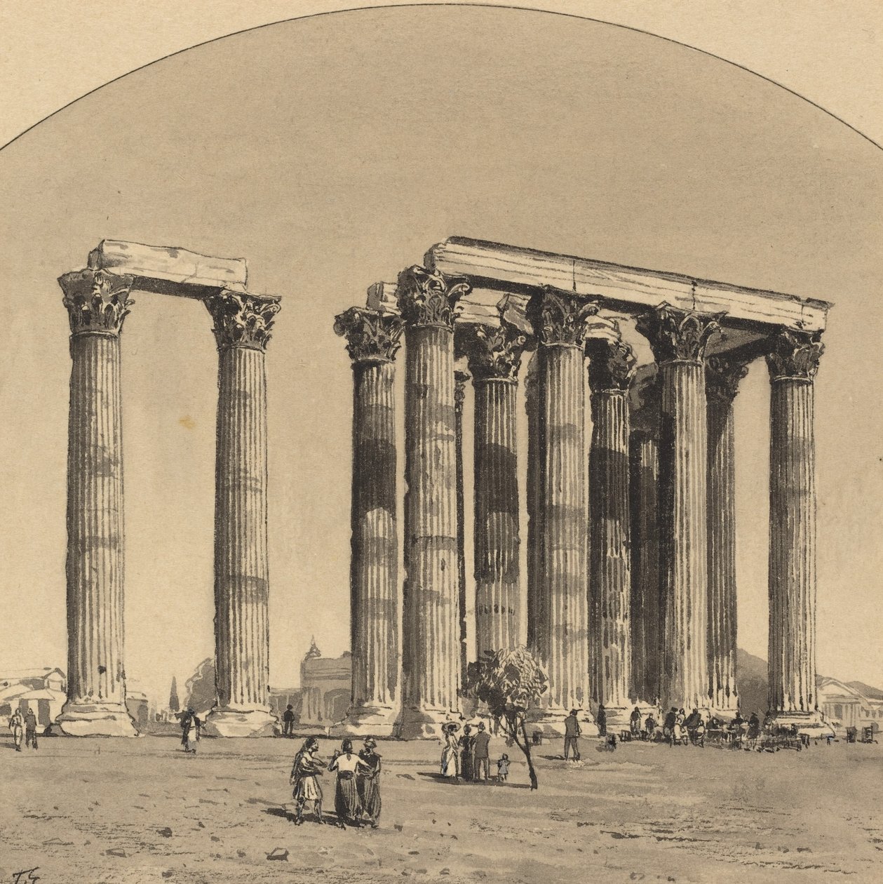 Templo de Zeus Olímpico, 1890. de Themistocles von Eckenbrecher
