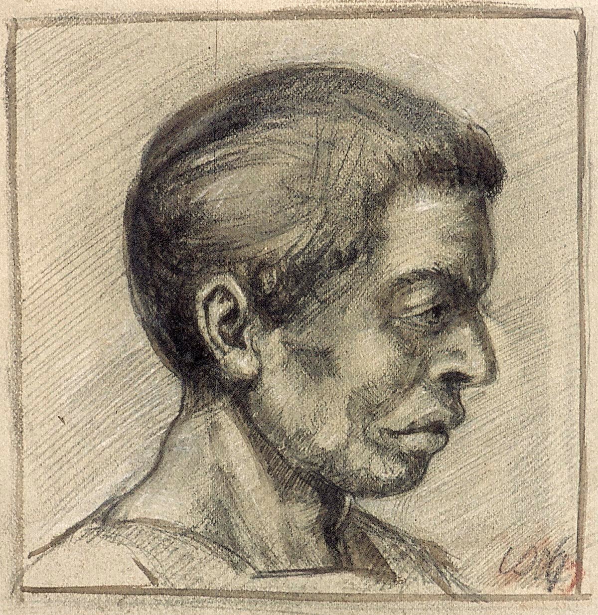 Retrato de um homem no perfil de Theo van Doesburg