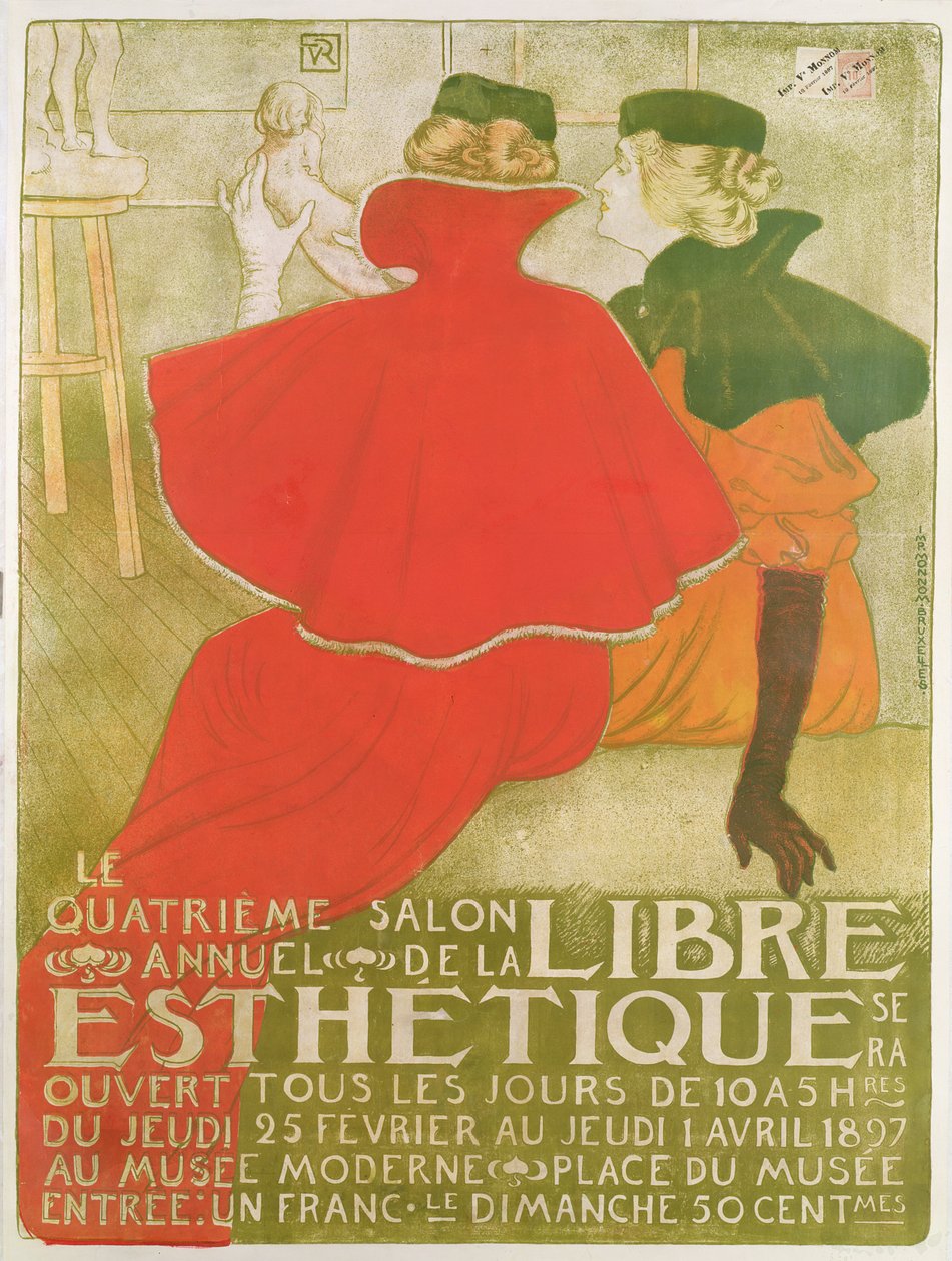 Cartaz publicitário &39;O Quarto Salão Anual da Estética Livre&39;, 1897 de Théo van Rysselberghe