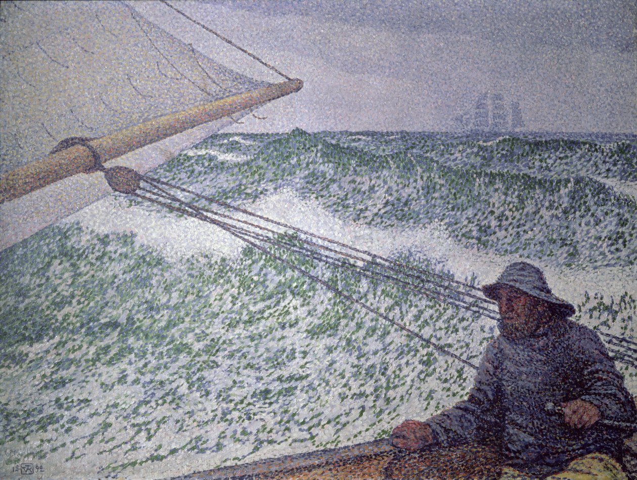 O homem no leme, 1892 de Théo van Rysselberghe