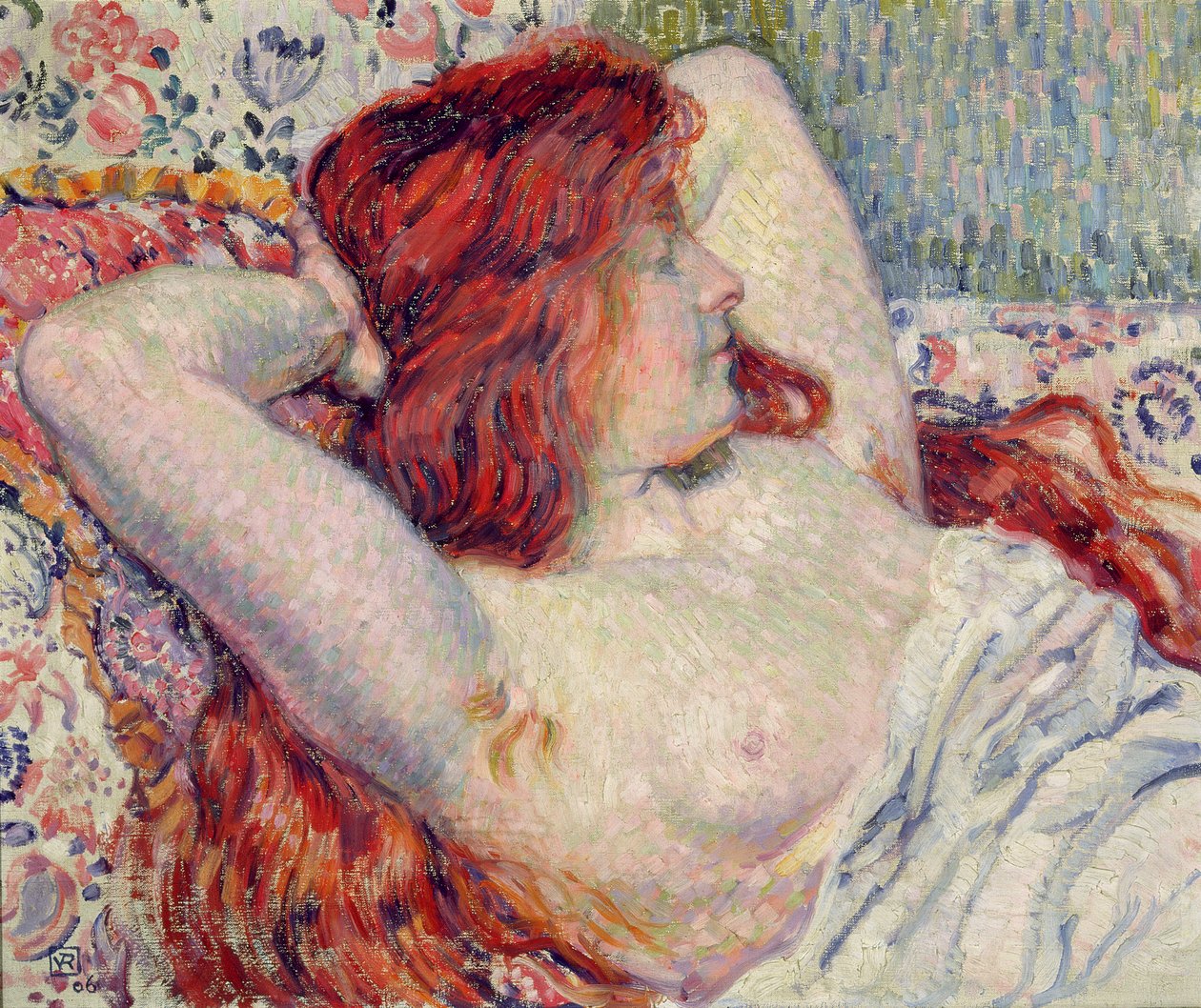 Mulher com cabelo vermelho, 1906 de Théo van Rysselberghe