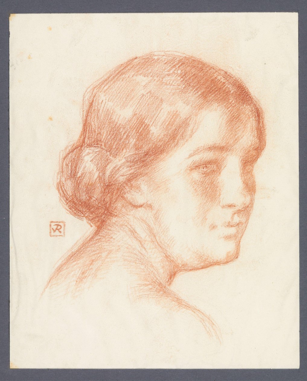 Retrato de uma mulher desconhecida de Theo Van Rysselberghe (signed by artist)