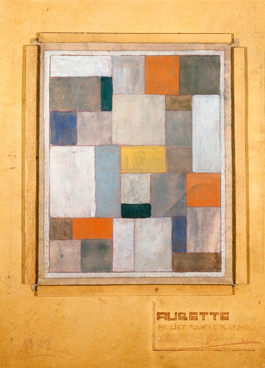 Aubette, design para o Palco, para Le Plafond, 1926 de Theo van Doesburg