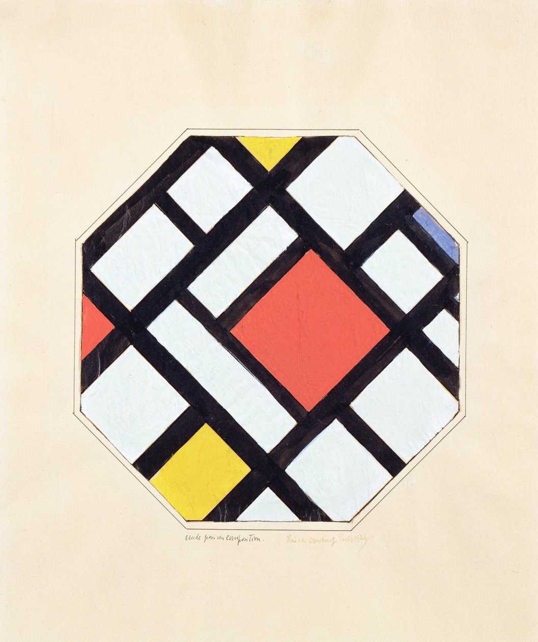 Estudo para uma composição, 1923 de Theo van Doesburg