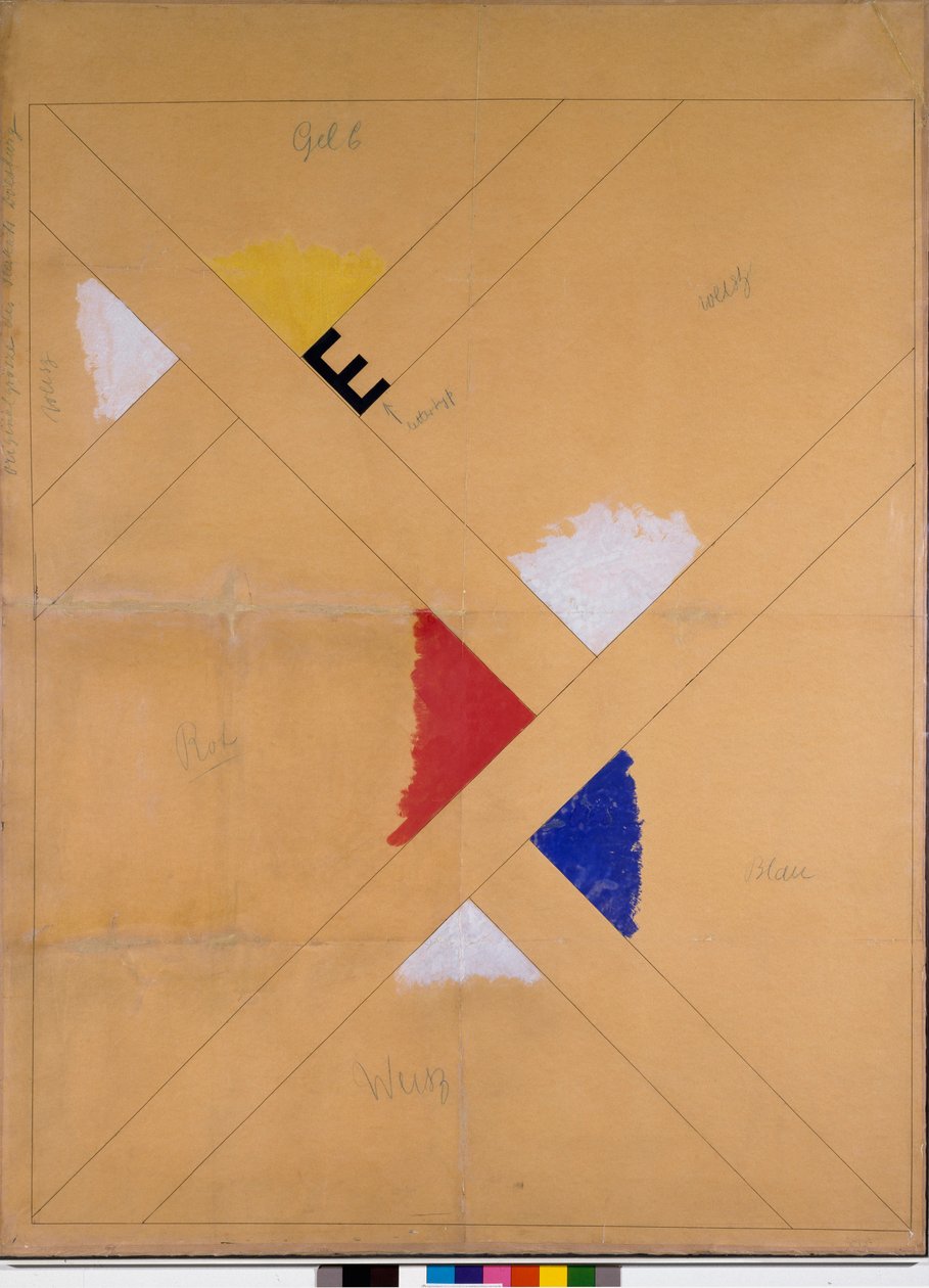 Cartaz inacabado para a exposição Van Doesburg (meios mistos de Theo van Doesburg