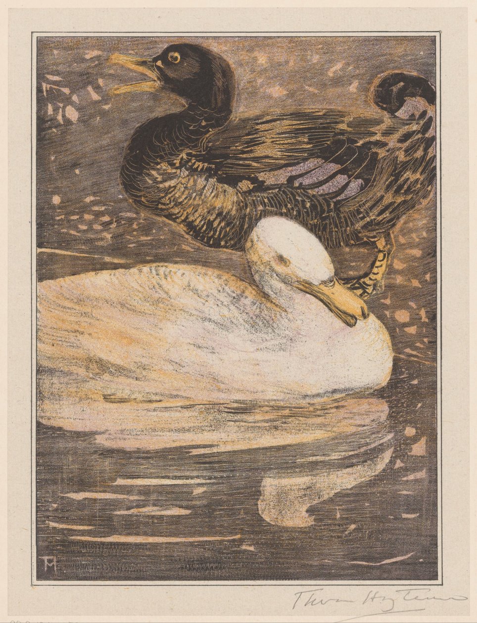 Dois patos de Theo van Hoytema (signed by artist)