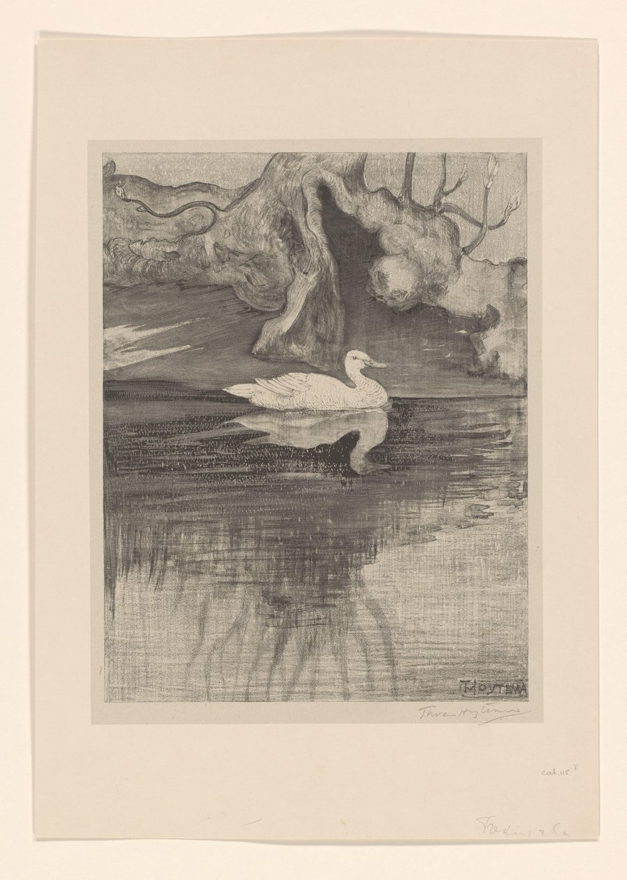 Lago com pato de Theo van Hoytema (signed by artist)