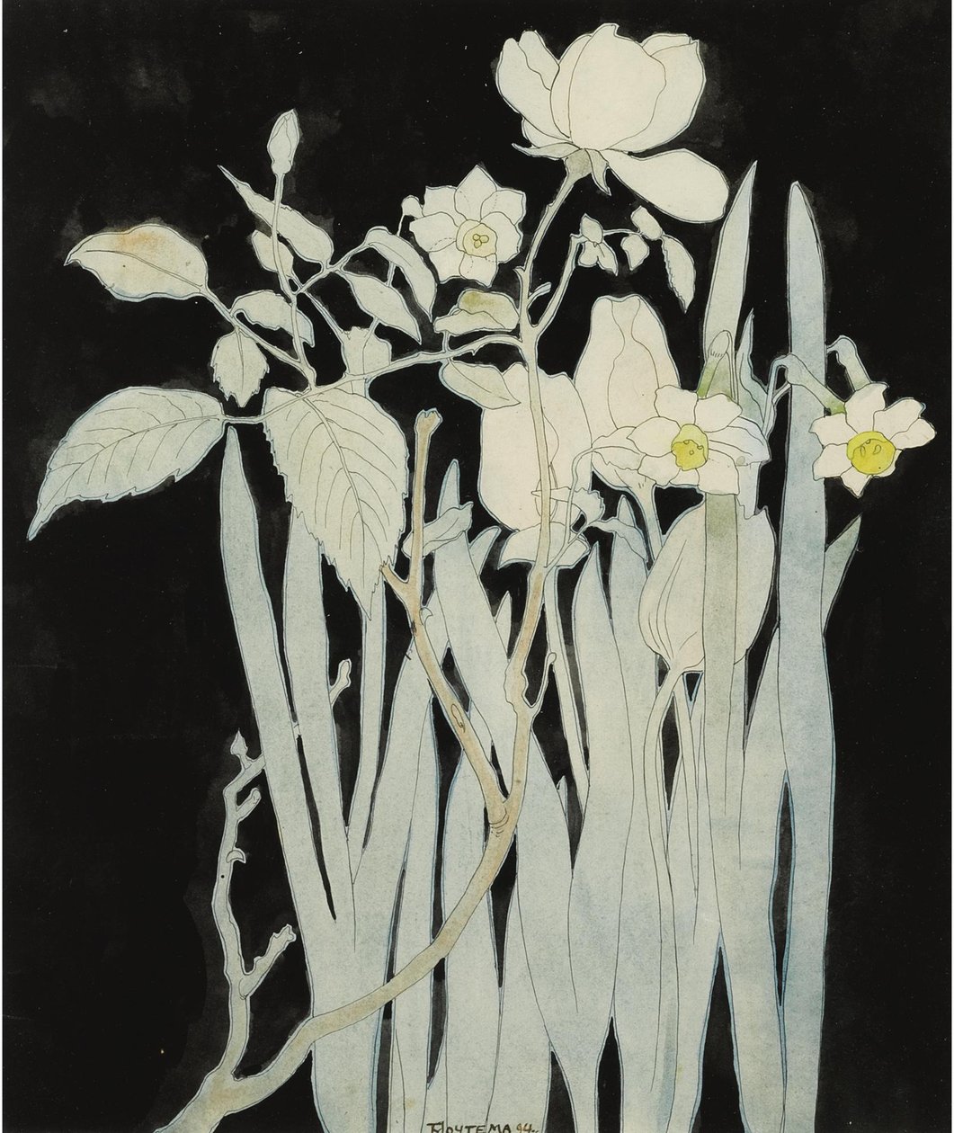 Narcisos Amarelos E Rosas. de Theo van Hoytema