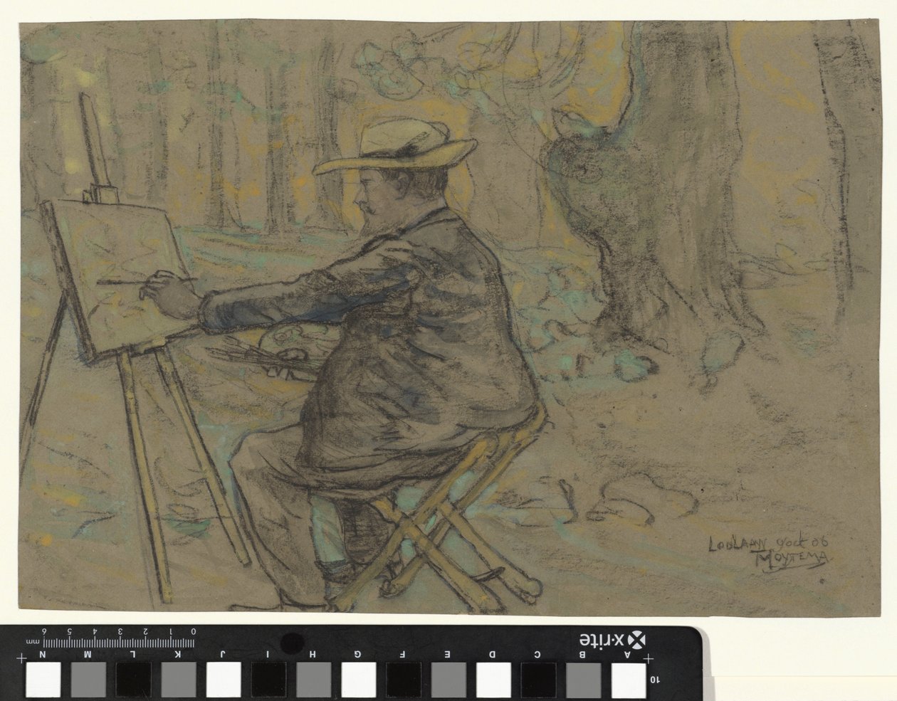 Retrato de Henricus, pintando no Loolaan em Haia de Theo van Hoytema