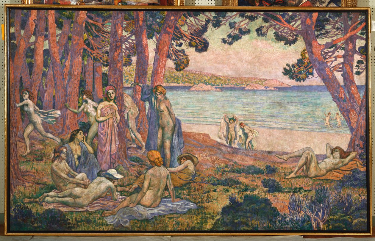 Banhistas à beira-mar, 08-1907 de Théo van Rysselberghe