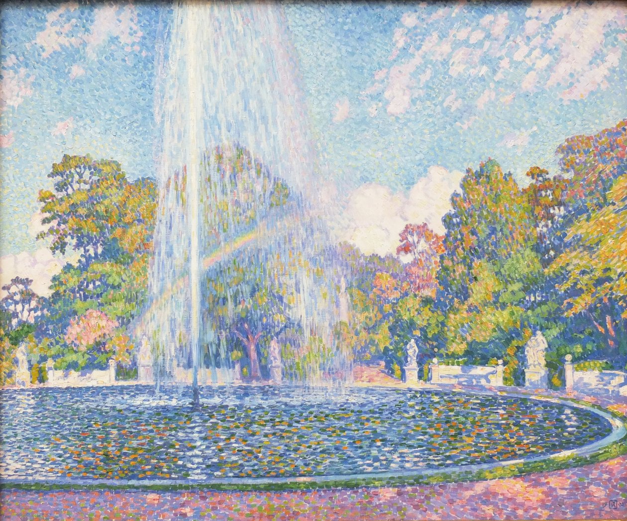 Fonte no parque do Palácio de Sanssouci perto de Potsdam de Théo van Rysselberghe