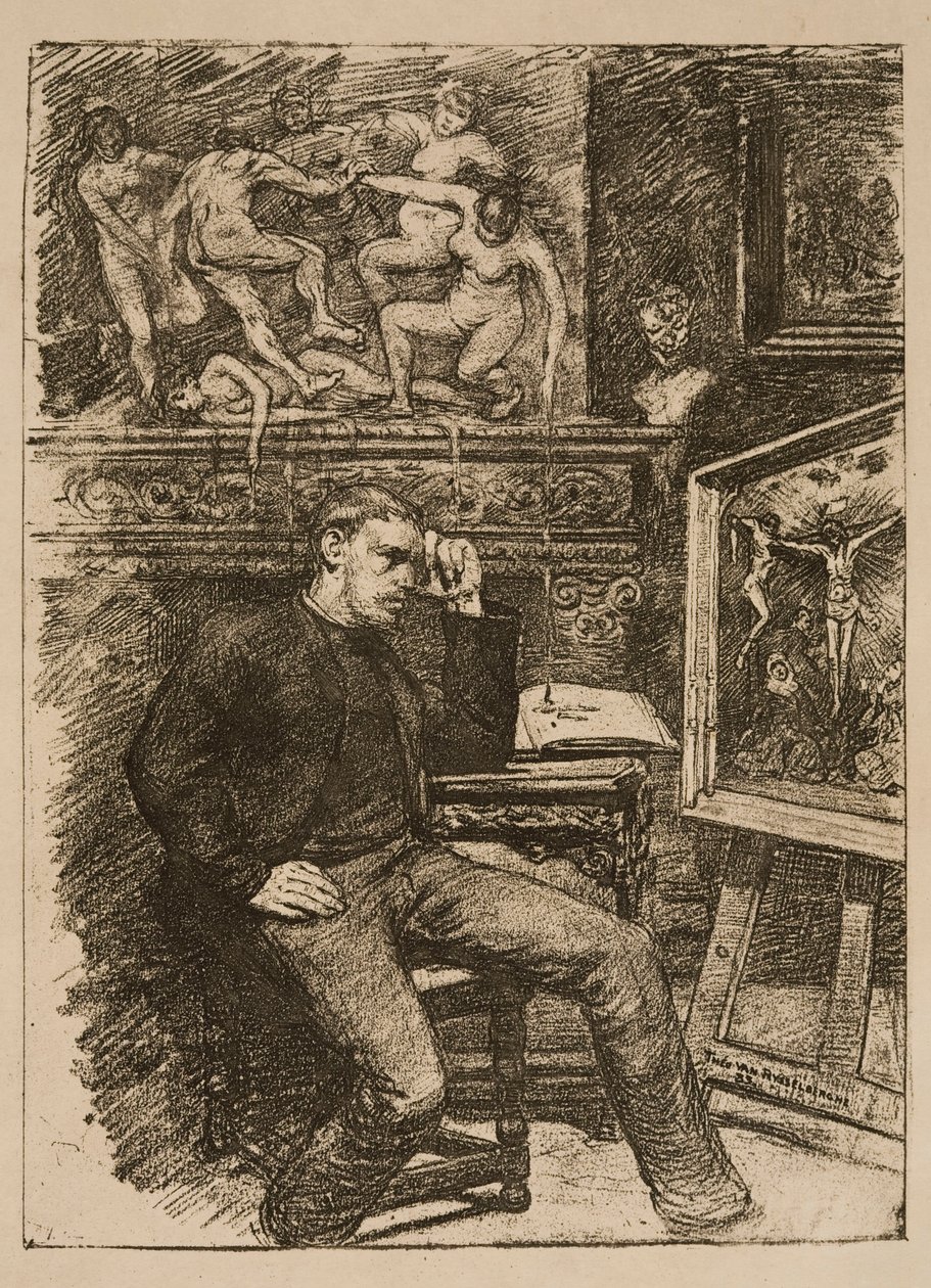 Frontispício para a novela «Contes de minuit» de Emile Verhaeren de Théo van Rysselberghe