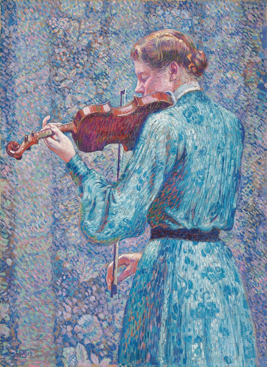 Marie-Anne Weber tocando violino, 1903 de Théo van Rysselberghe