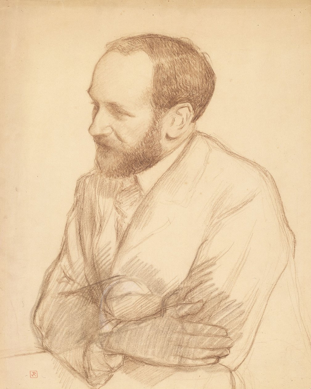 Retrato de Henri Gheon, c.1903 (giz sobre papel) de Theo van Rysselberghe