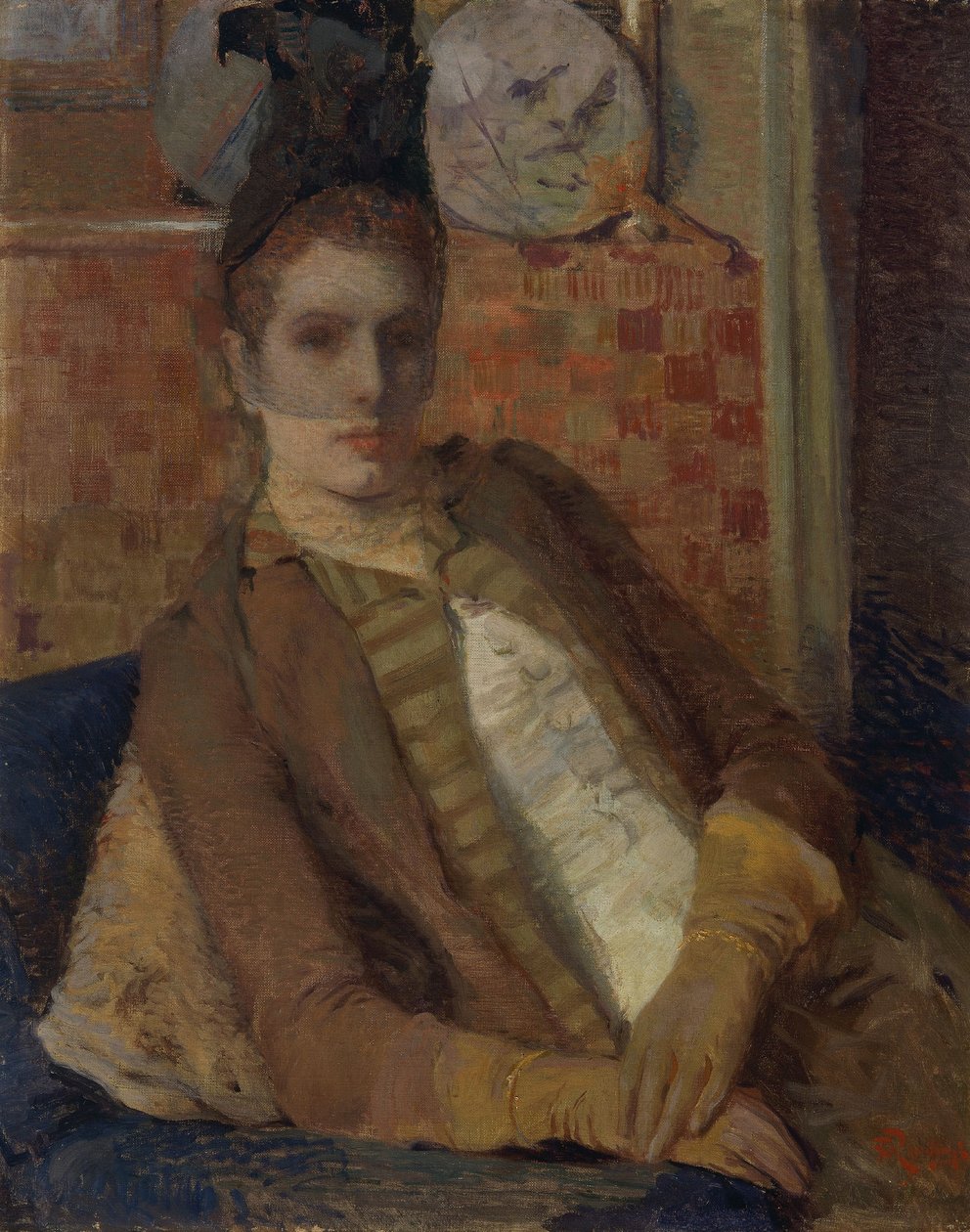 Retrato de uma senhora sentada de Théo van Rysselberghe